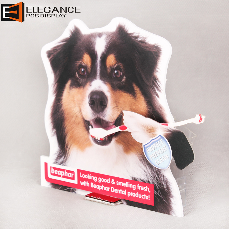 定制狗形PVC和PETG太阳能宠物牙刷展示架